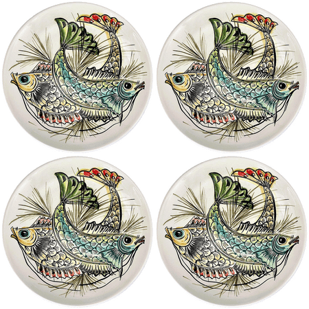 Blue Aldo Fish Charger Plates (Set of 4)