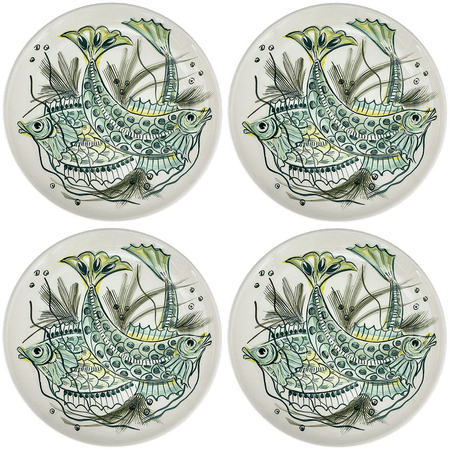 Green Aldo Fish Charger Plates (Set of 4)