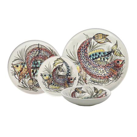 Red Aldo Fish Dinner Set (16 Piece)