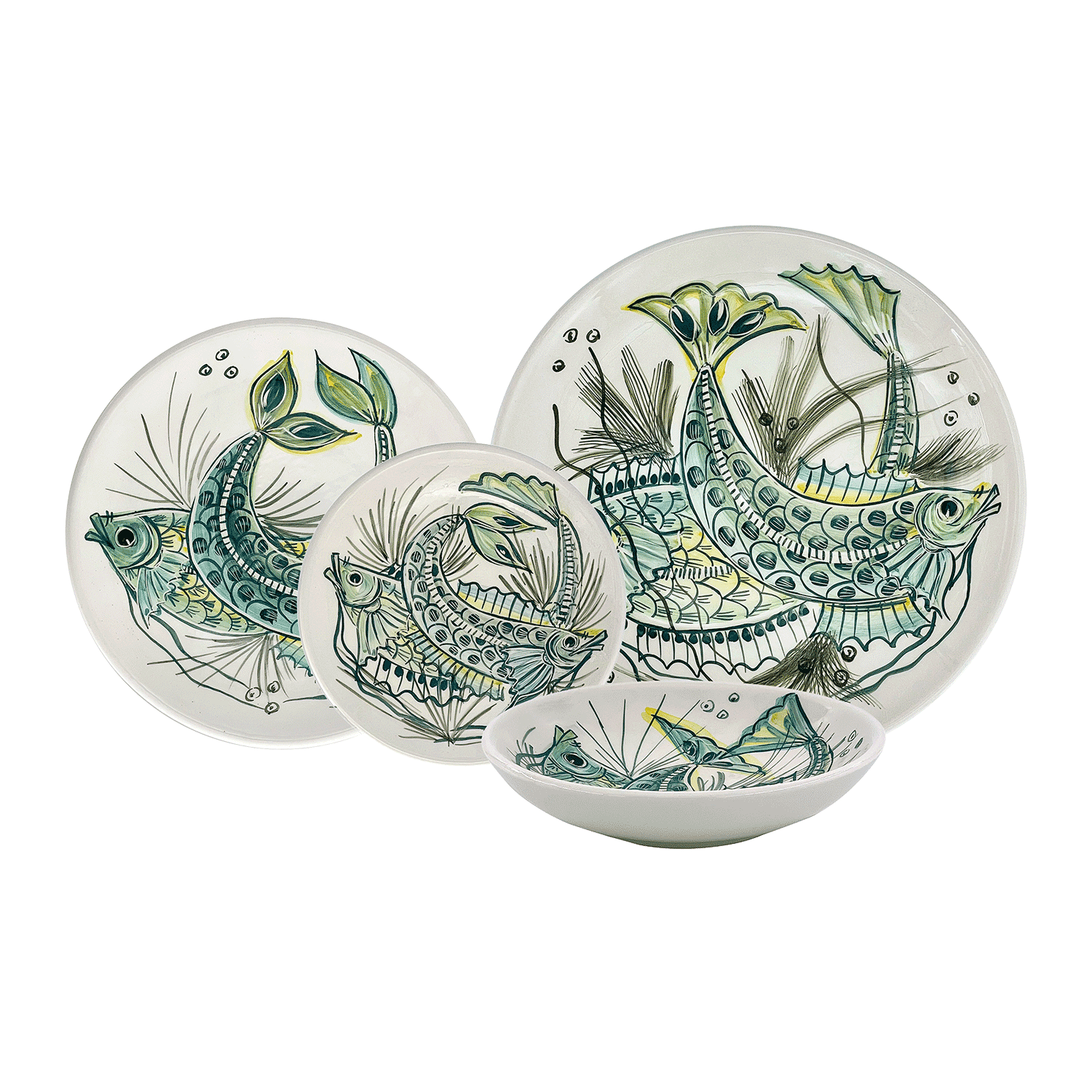 Green Aldo Fish Dinner Set (16 Piece)