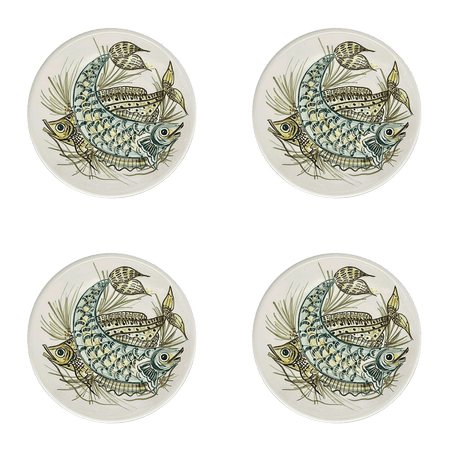 Yellow Aldo Fish Side Plates (Set of 4)