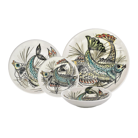 Blue Aldo Fish Dinner Set (16 Piece)