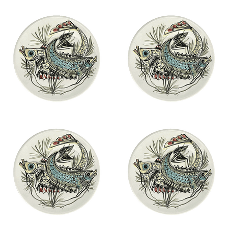 Blue Aldo Fish Side Plates (Set of 4)