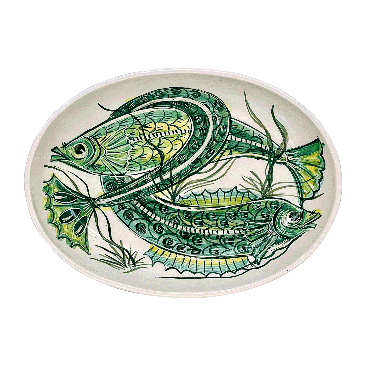 Small Green Aldo Fish Oval Platter