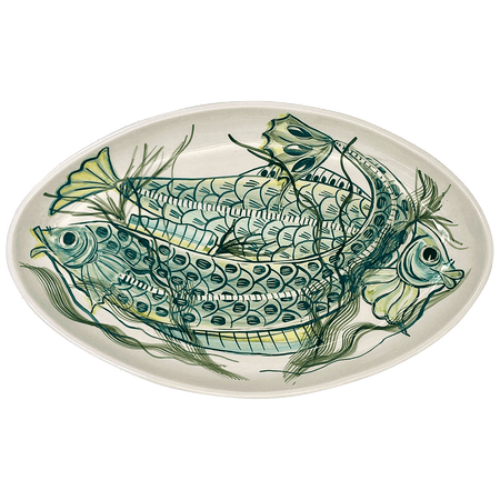 Large Green Aldo Fish Oval Platter