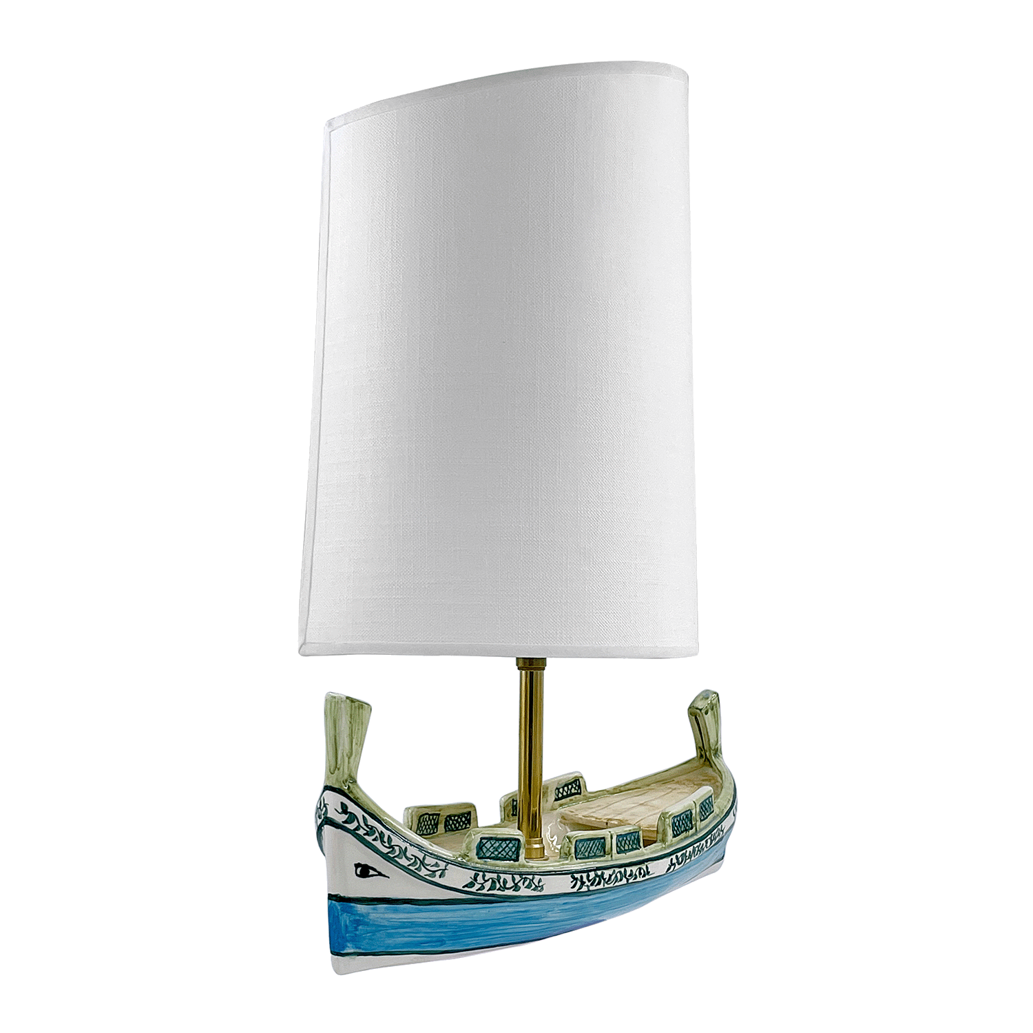 Luzzu Boat Lamp with Sail Lampshade