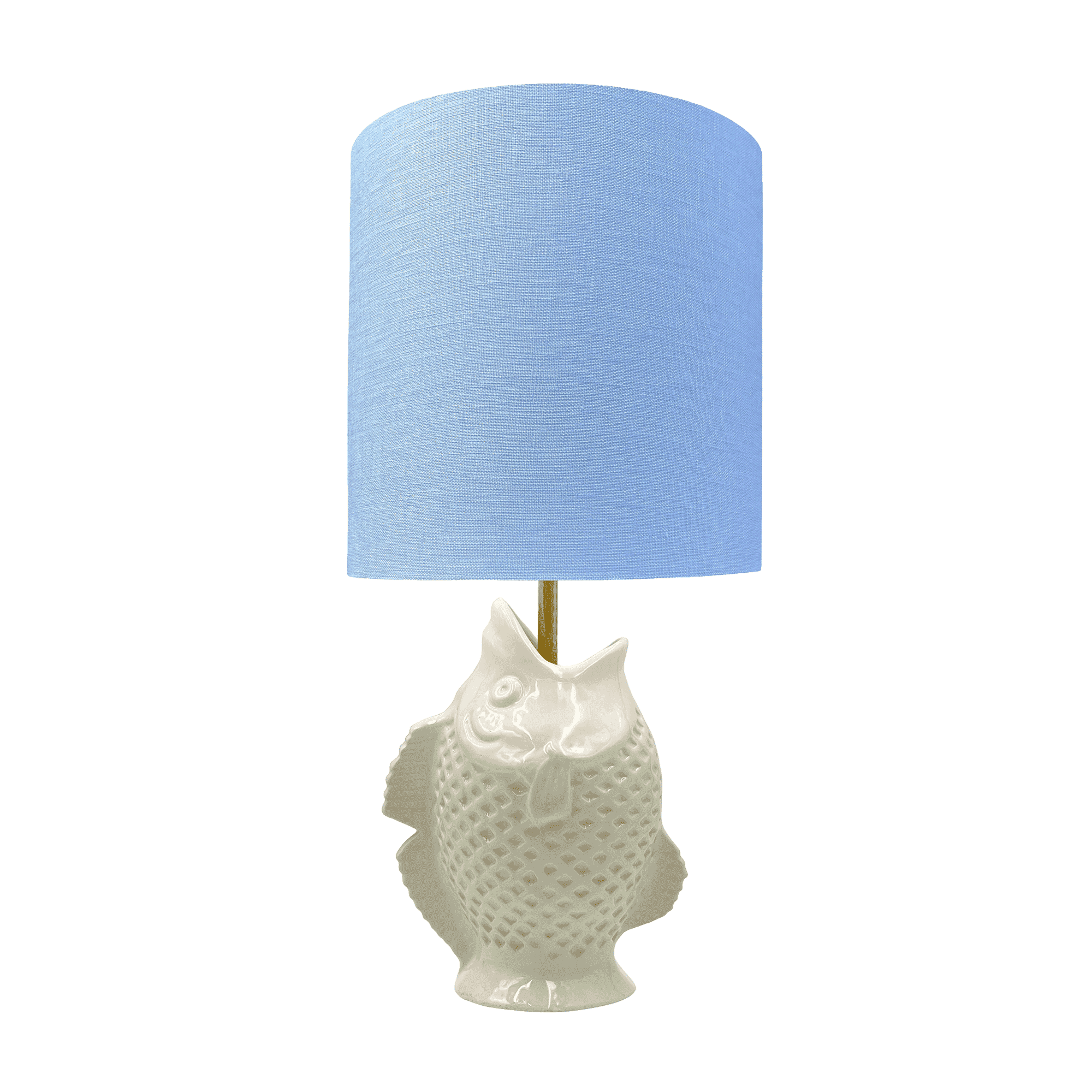 Light Blue Drum Linen Lampshade