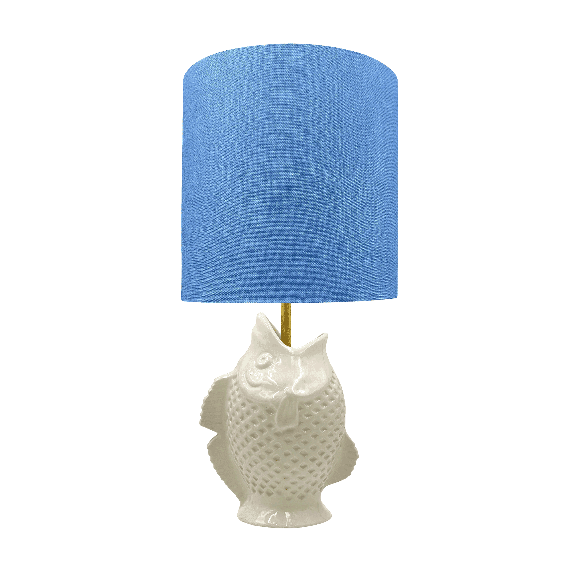 Navy Blue Drum Linen Lampshade