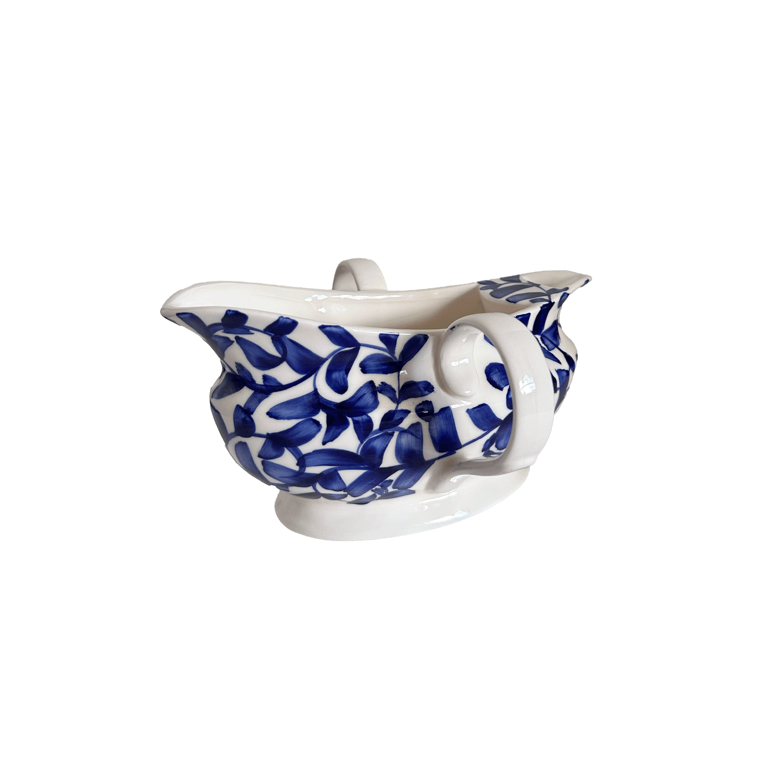 Navy Blue Scroll Gravy Boat