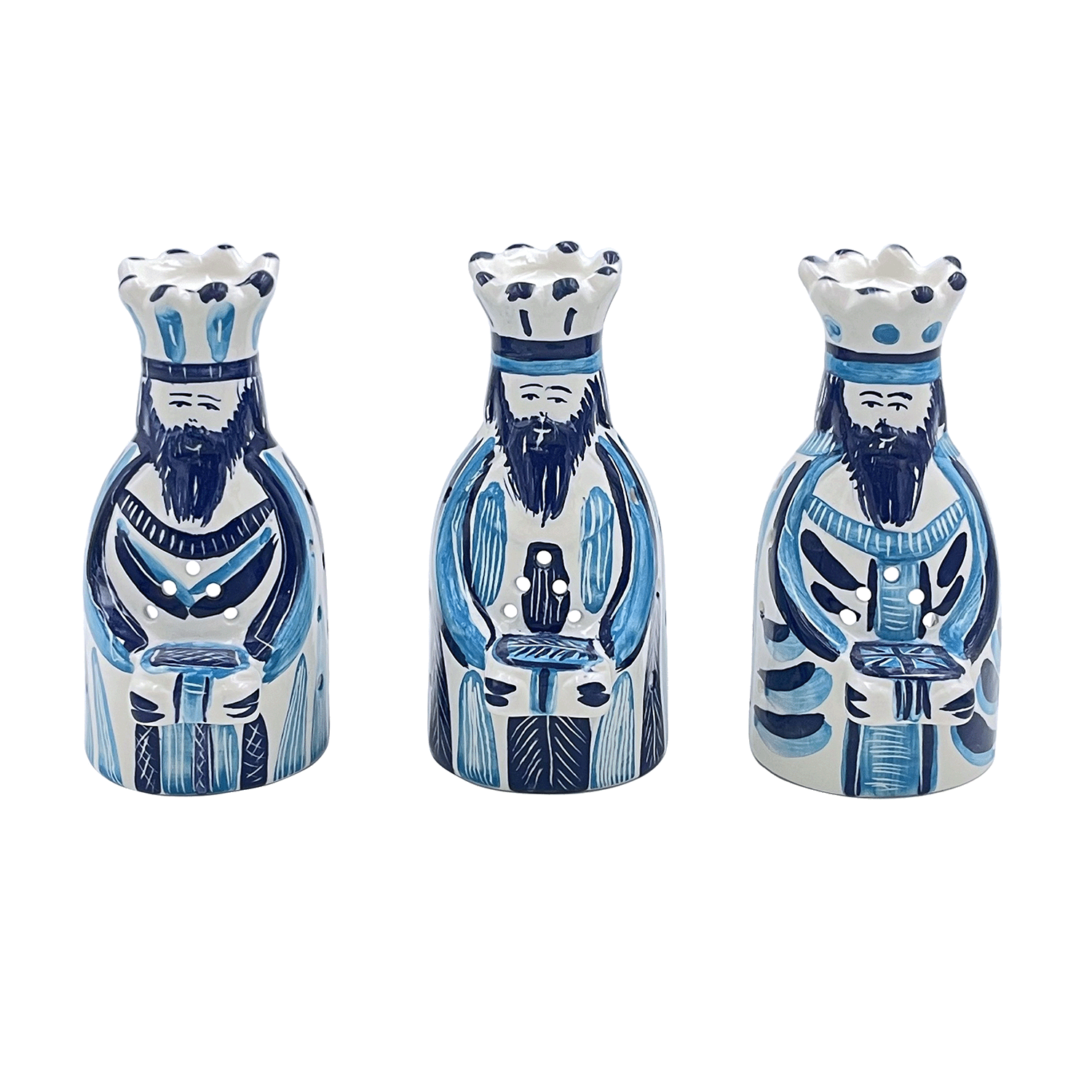 Blue King Tea Lights (Set of 3)