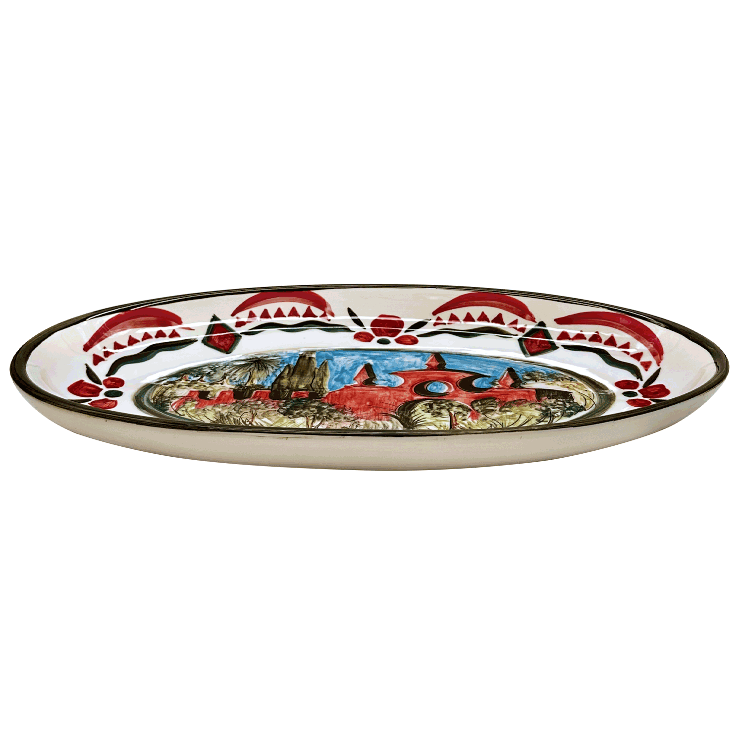 Large Maltese Garden Oval Platter