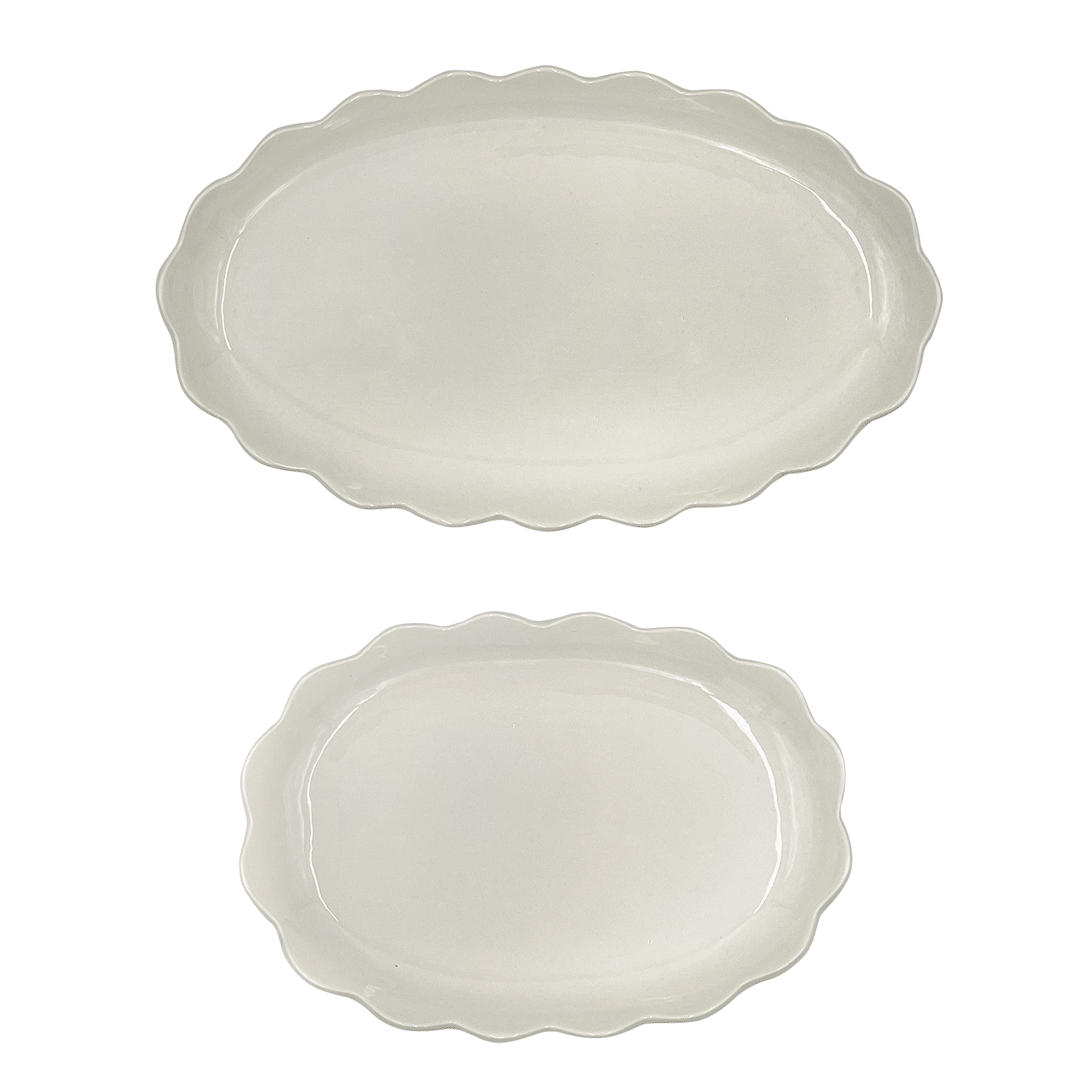 Scalloped Serving Platters (Set of 2)