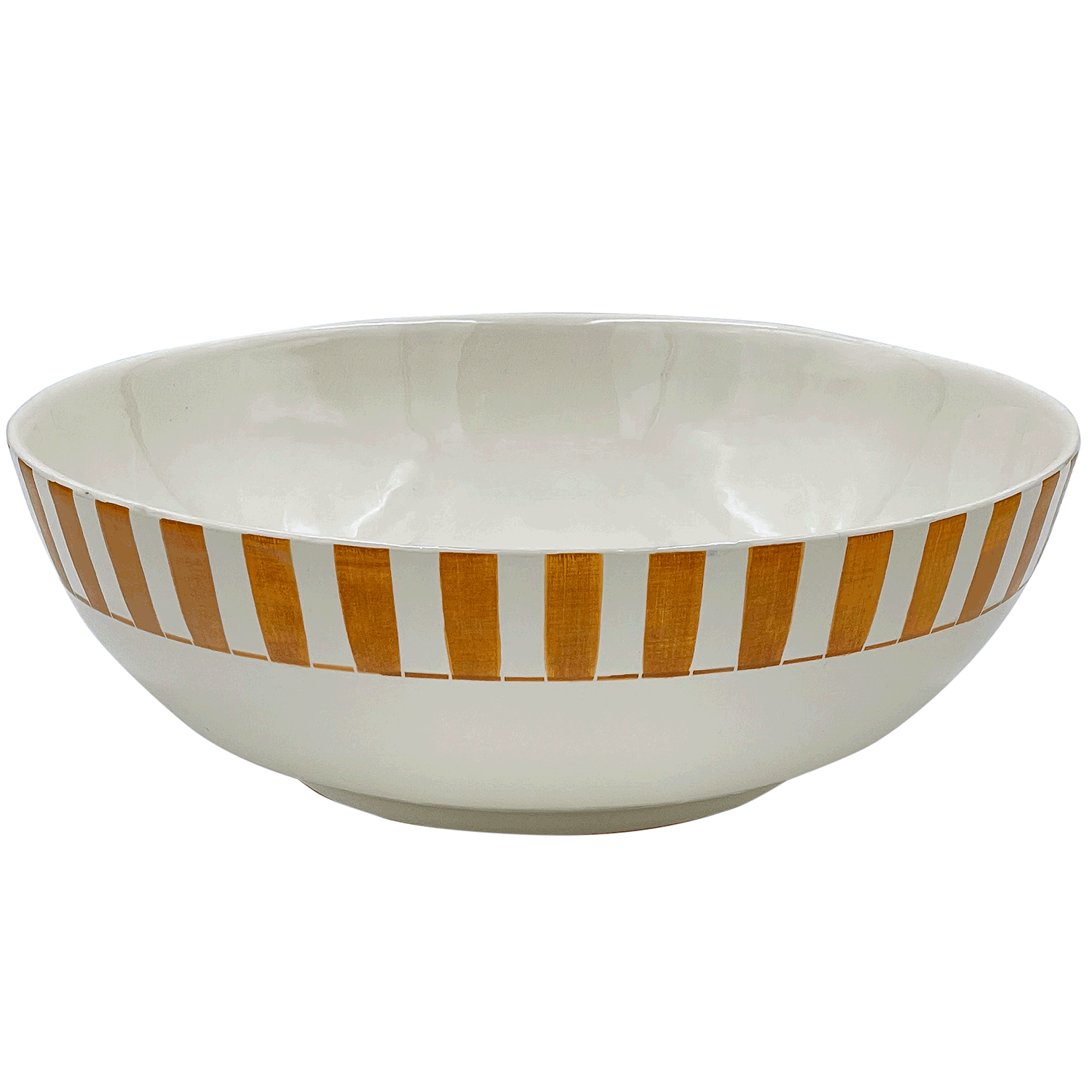 Yellow Stripes Salad Bowl