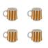 Small Yellow Stripes Mugs (Set of 4)