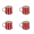 Small Red Stripes Mugs (Set of 4)