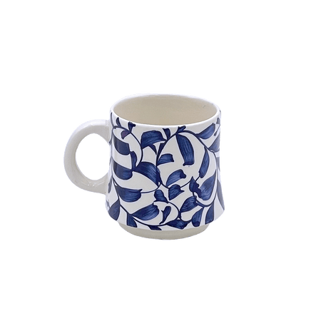 Small Navy Blue Scroll Mug