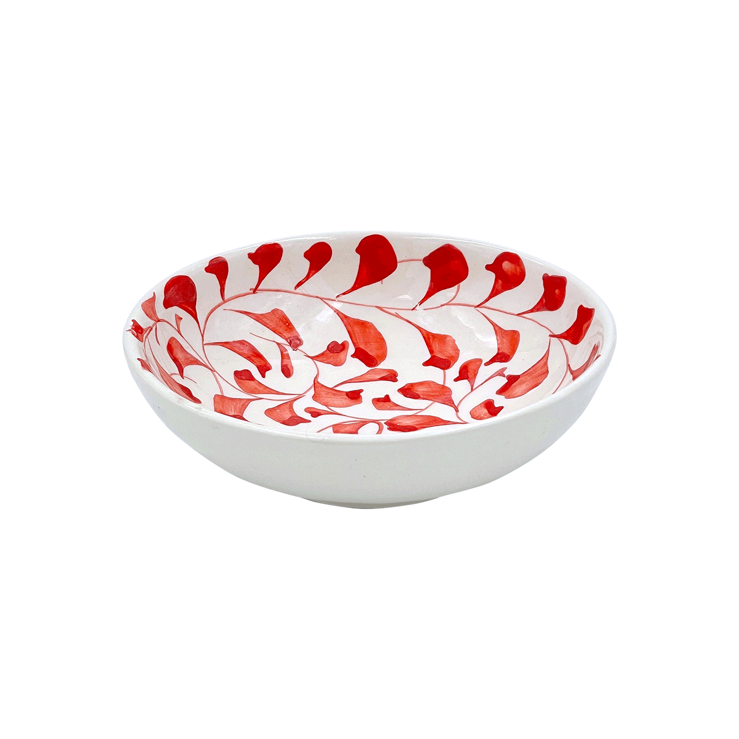 Red Scroll Peanut Bowl