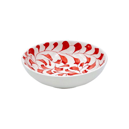 Red Scroll Peanut Bowl