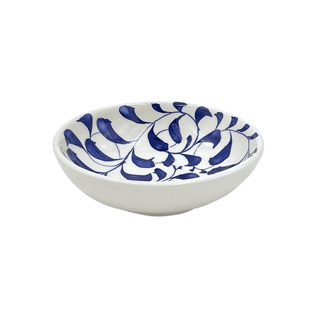 Navy Blue Scroll Peanut Bowl