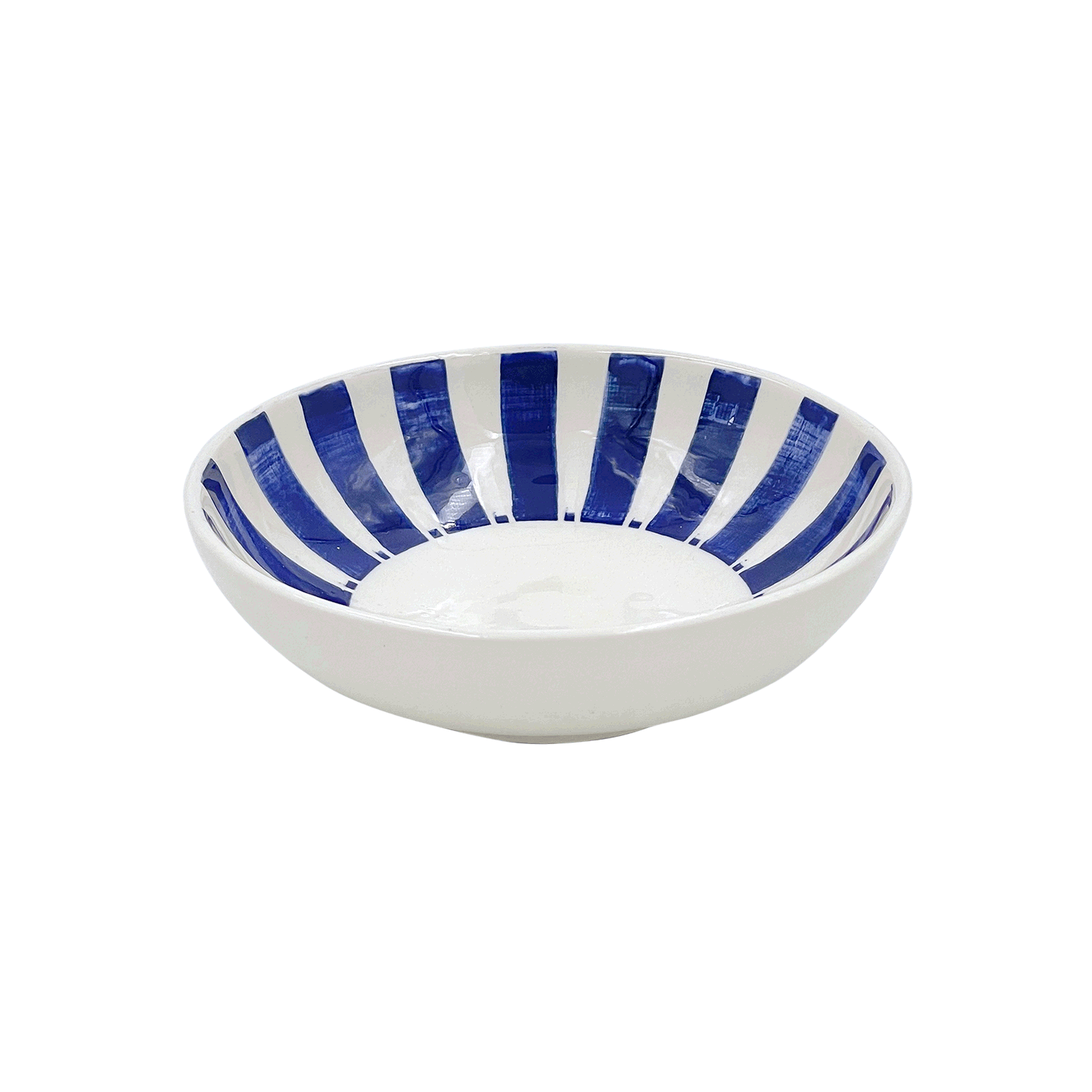 Navy Blue Stripes Peanut Bowl