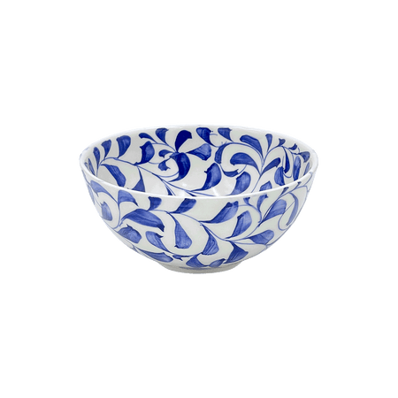 Small Navy Blue Scroll Bowl