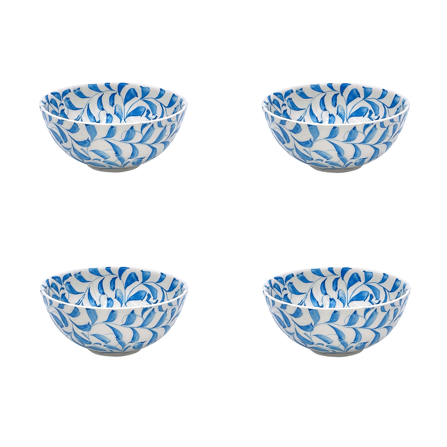 Small Light Blue Scroll Bowls (Set of 4)