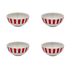 Small Red Stripes Bowls (Set of 4)