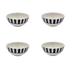 Small Black Stripes Bowls (Set of 4)