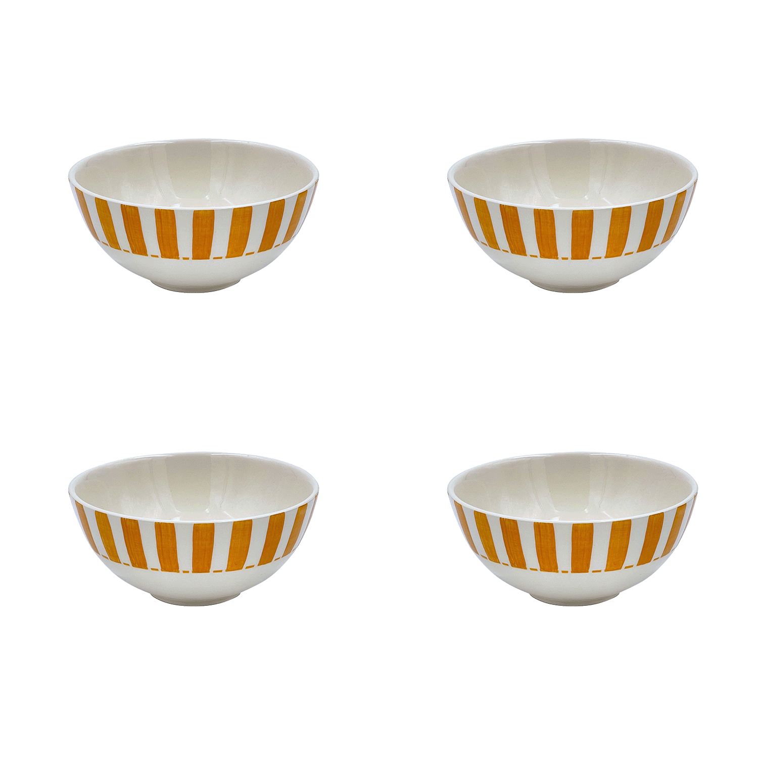 Small Yellow Stripes Bowls (Set of 4)