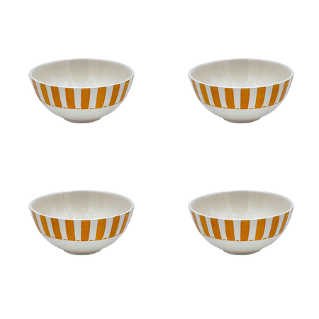 Small Yellow Stripes Bowls (Set of 4)