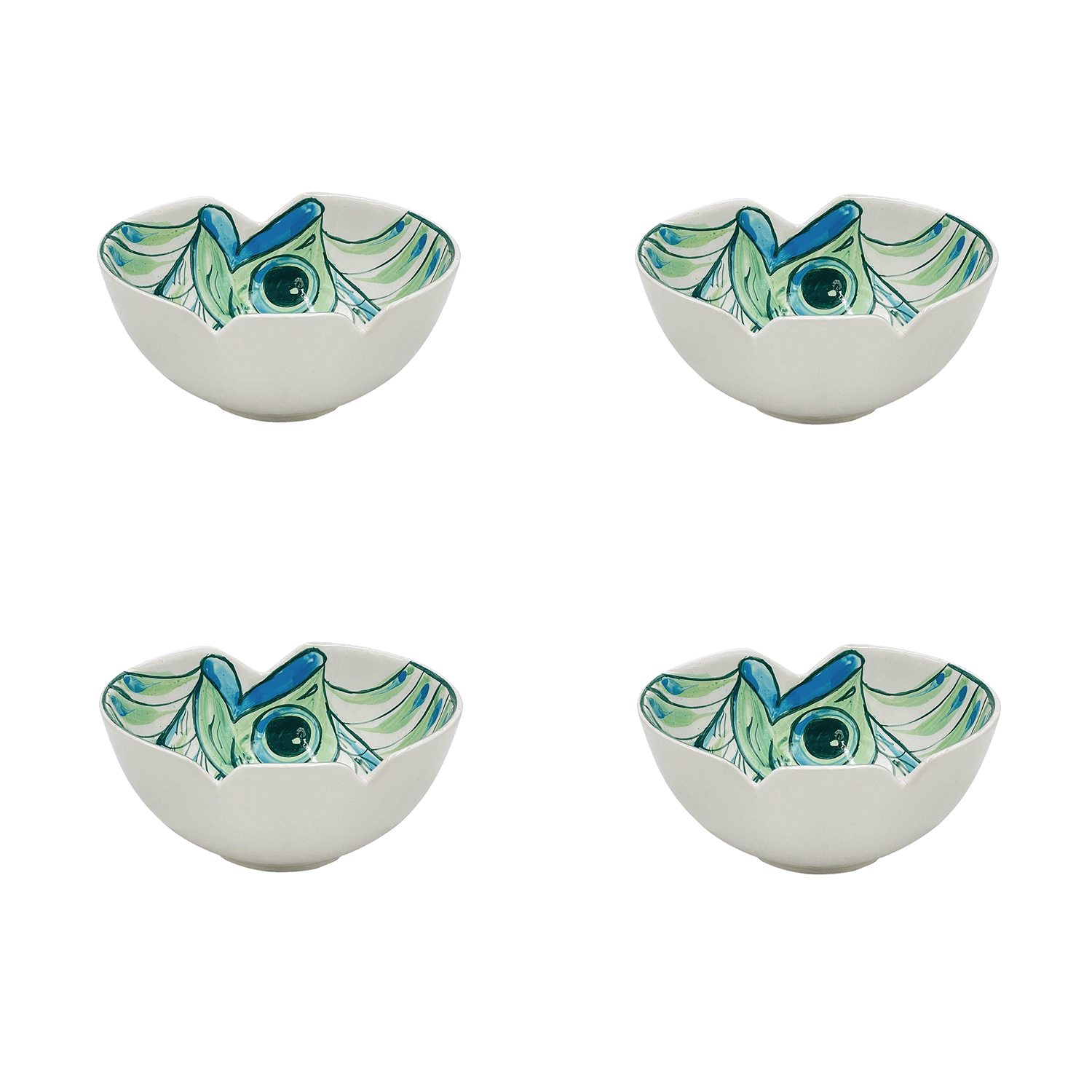 Small Green Romina Fish Bowls (Set of 4)