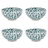 Medium Green Scroll Bowls (Set of 4)