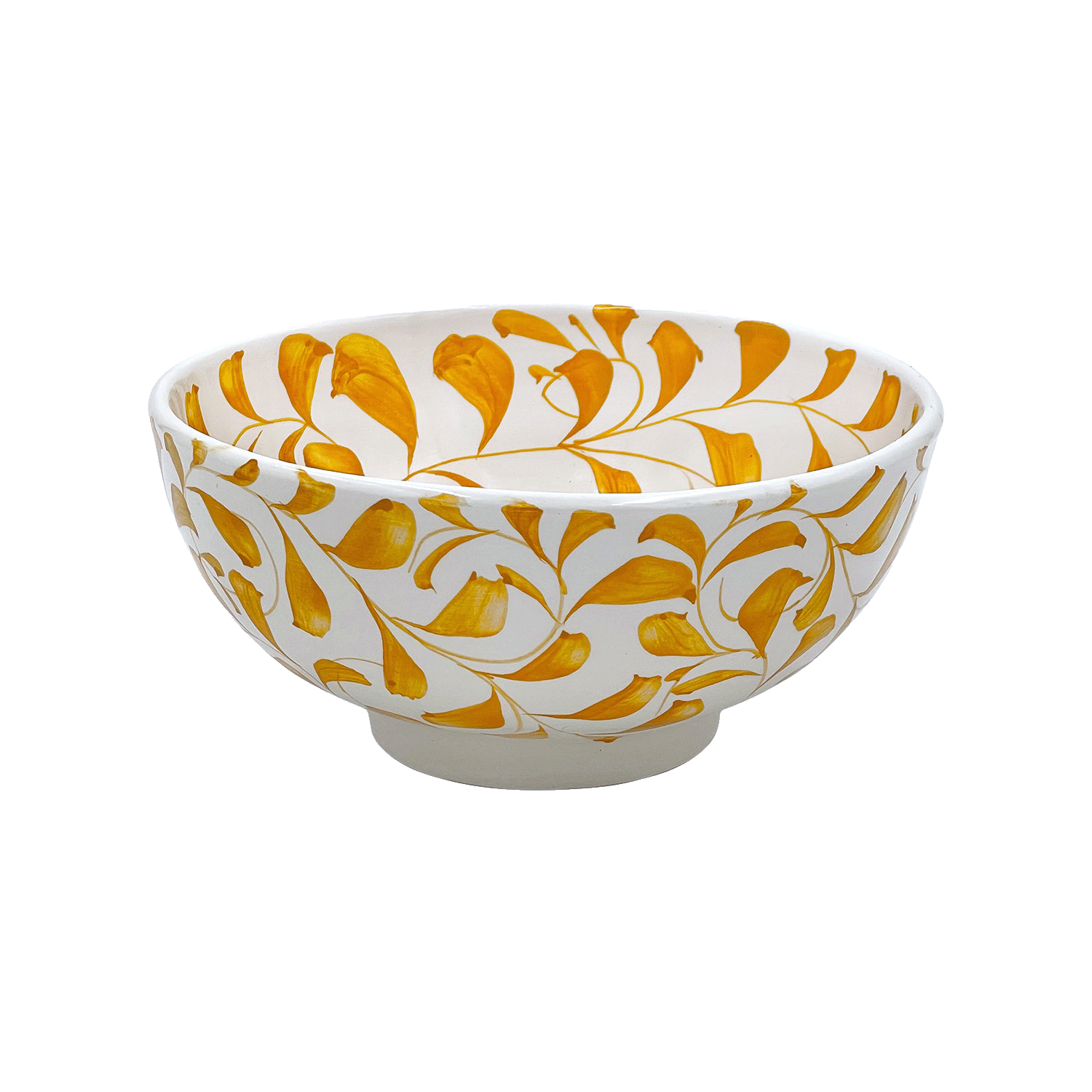 Medium Yellow Scroll Bowl