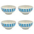 Medium Light Blue Stripes Bowls (Set of 4)