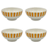 Medium Yellow Stripes Bowls (Set of 4)