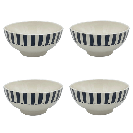 Medium Black Stripes Bowls (Set of 4)