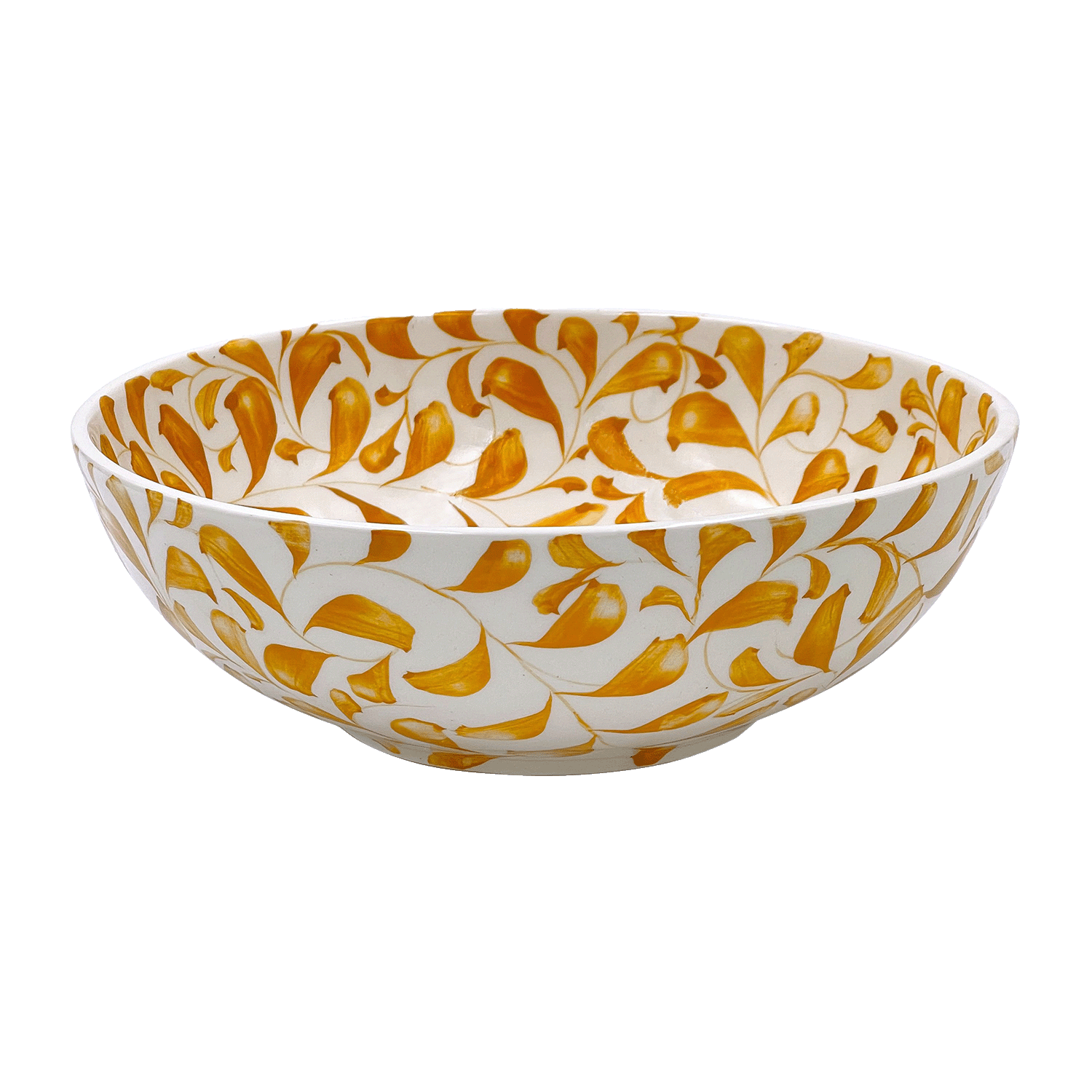 Large Yellow Scroll Bowl