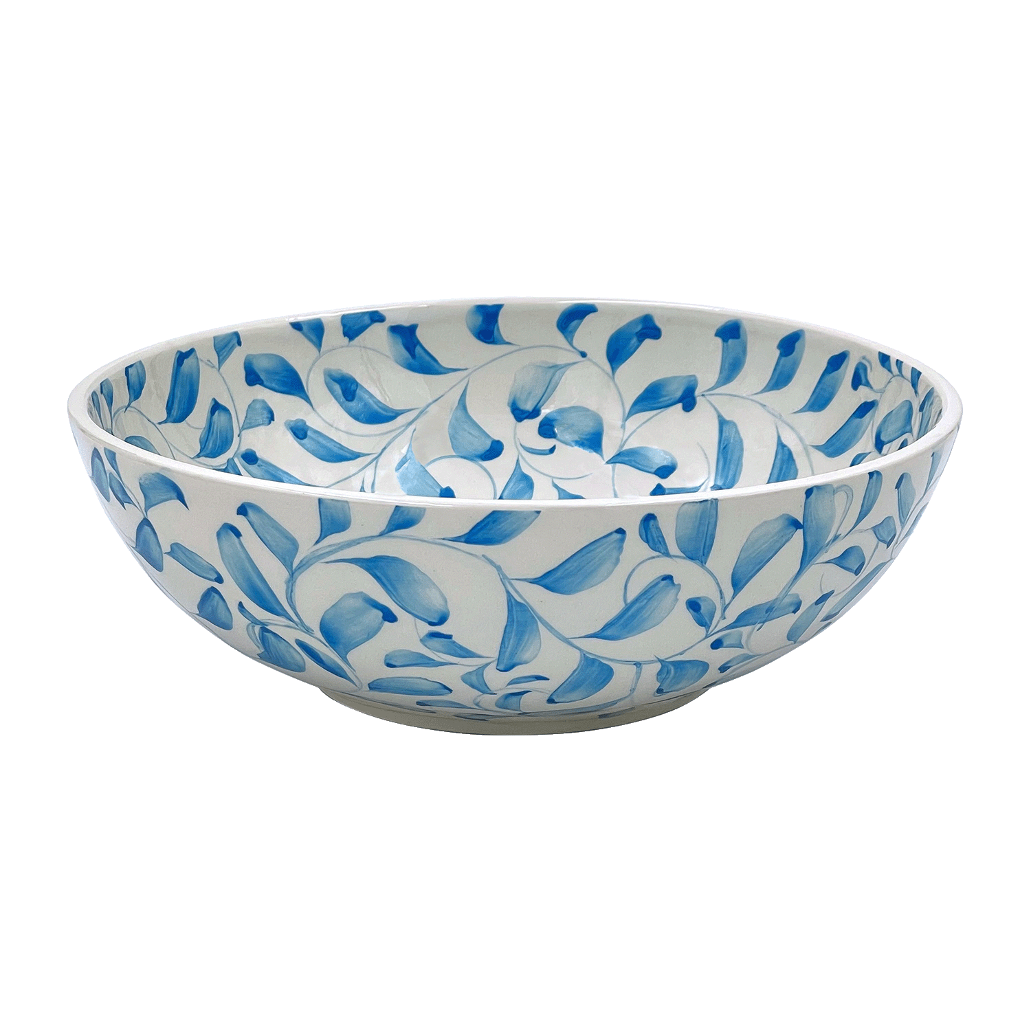 Large Light Blue Scroll Bowl