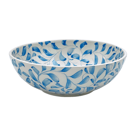 Large Light Blue Scroll Bowl