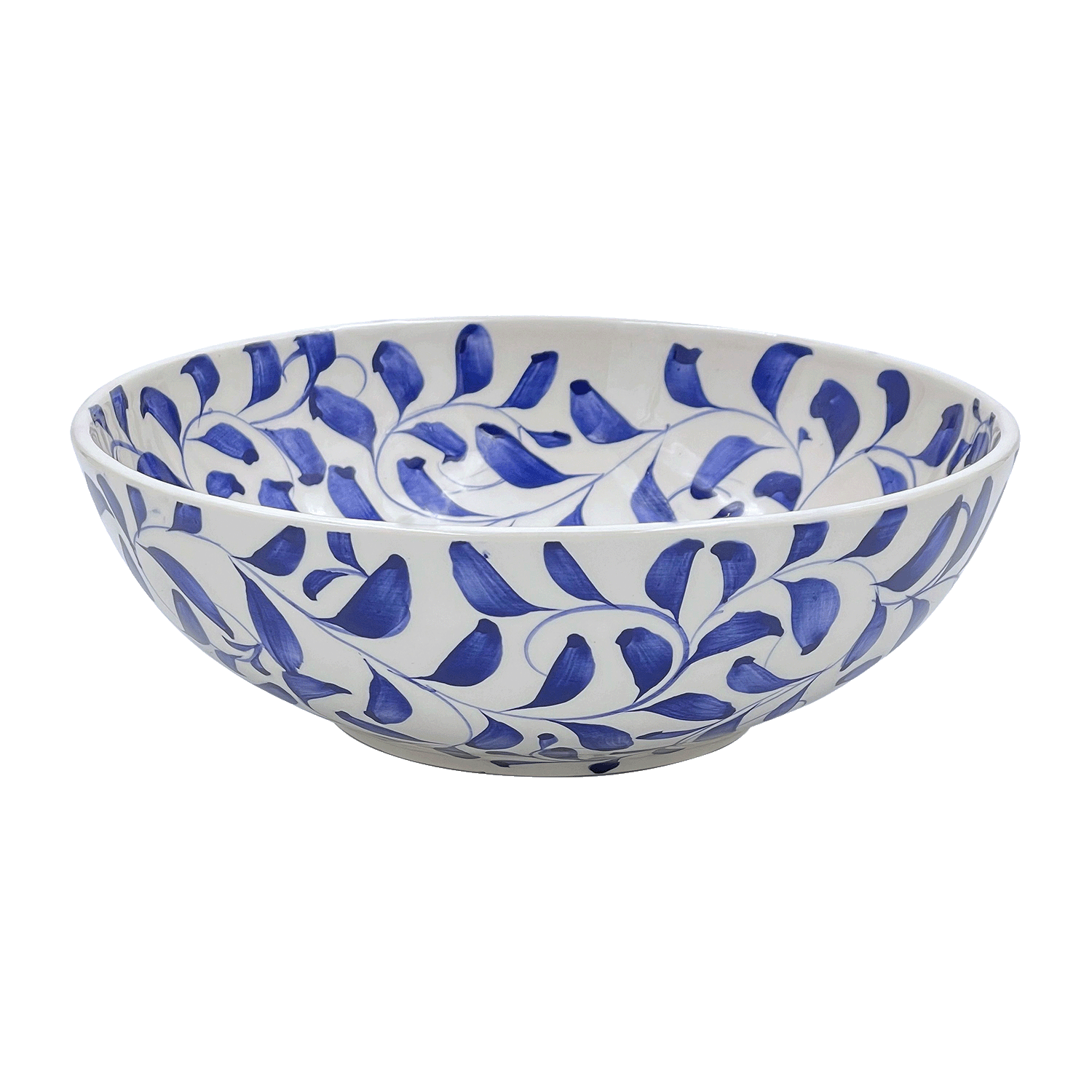 Large Navy Blue Scroll Bowl