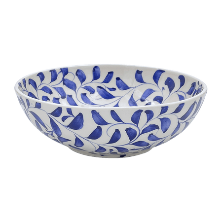 Large Navy Blue Scroll Bowl