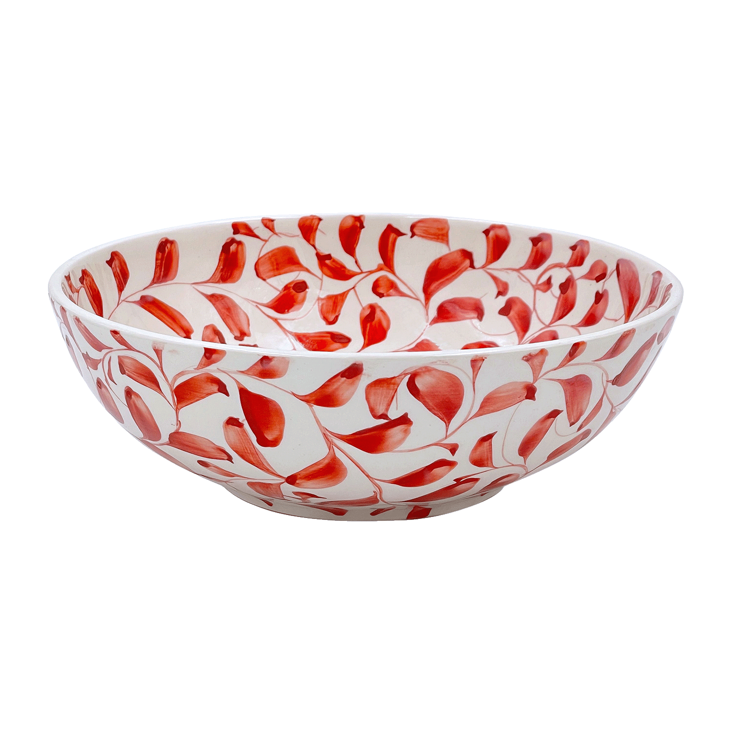 Large Red Scroll Bowl