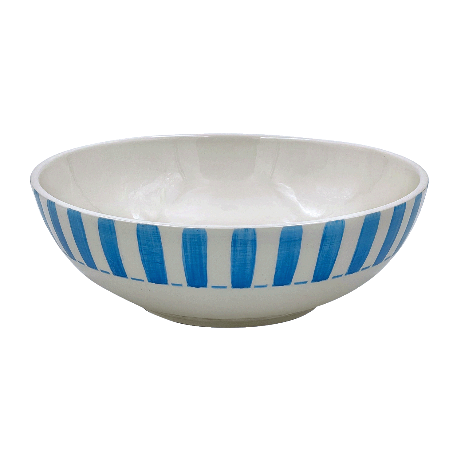 Large Light Blue Stripes Bowl