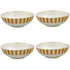 Large Yellow Stripes Bowls (Set of 4)