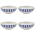 Large Navy Blue Stripes Bowls (Set of 4)