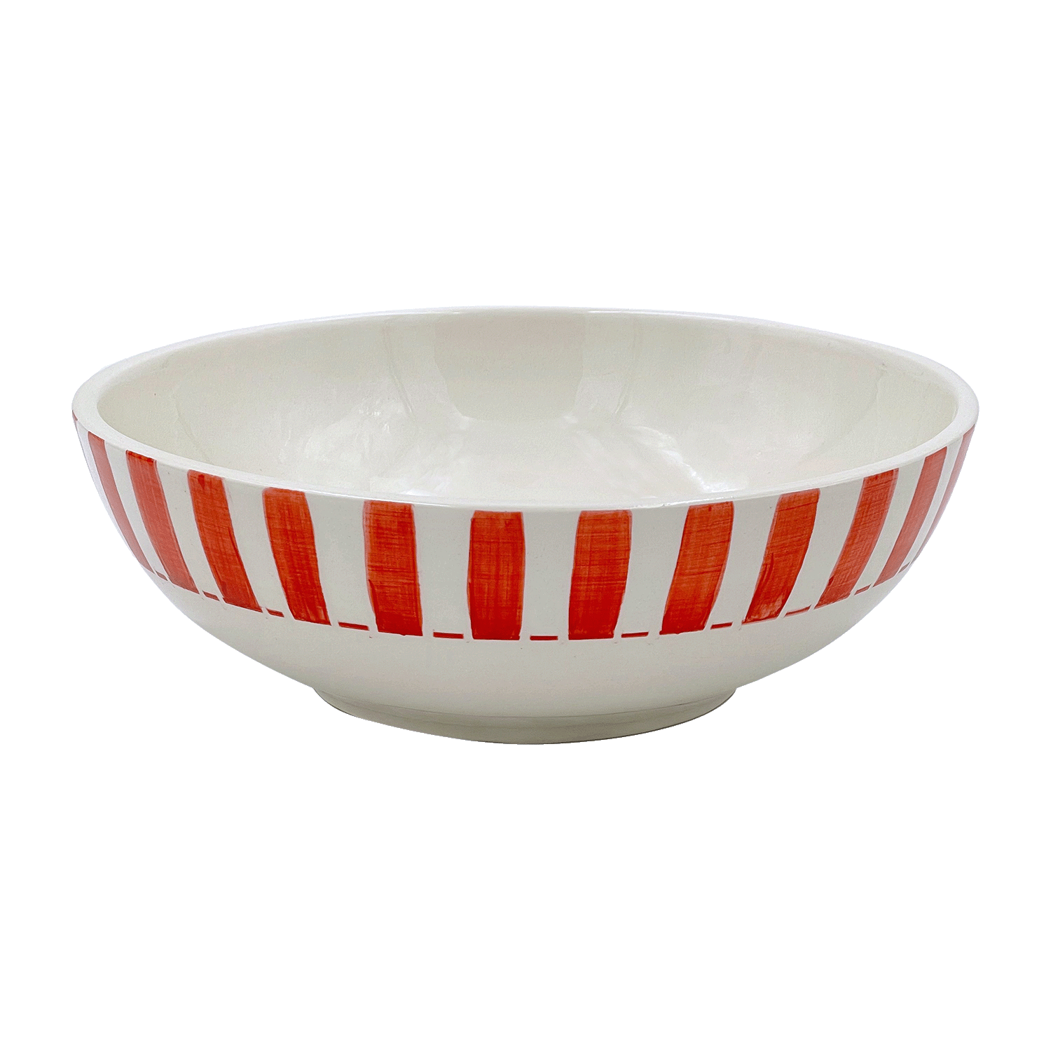 Large Red Stripes Bowl