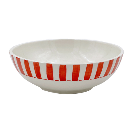 Large Red Stripes Bowl