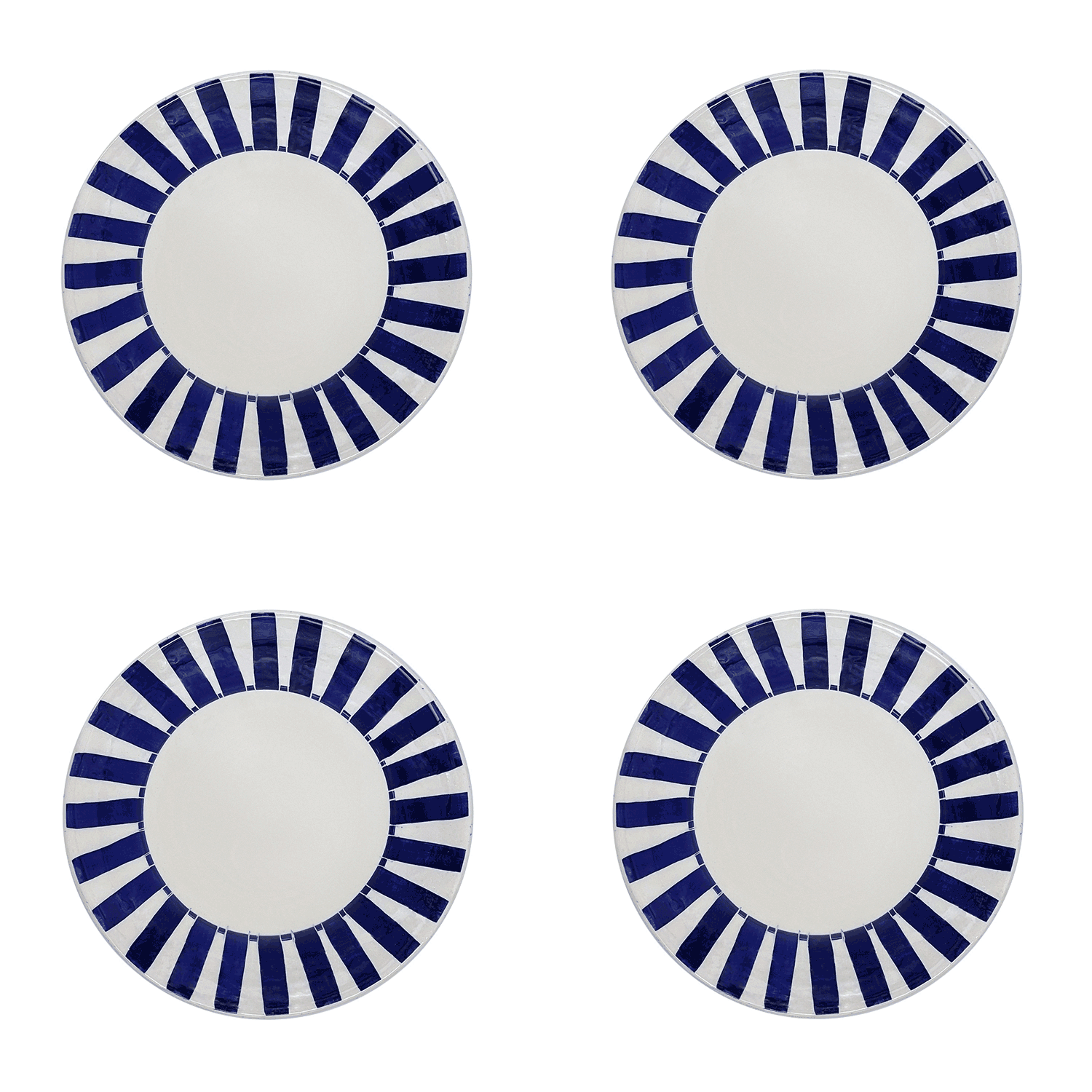 Navy Blue Stripes Side Plates (Set of 4)