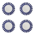 Navy Blue Stripes Side Plates (Set of 4)