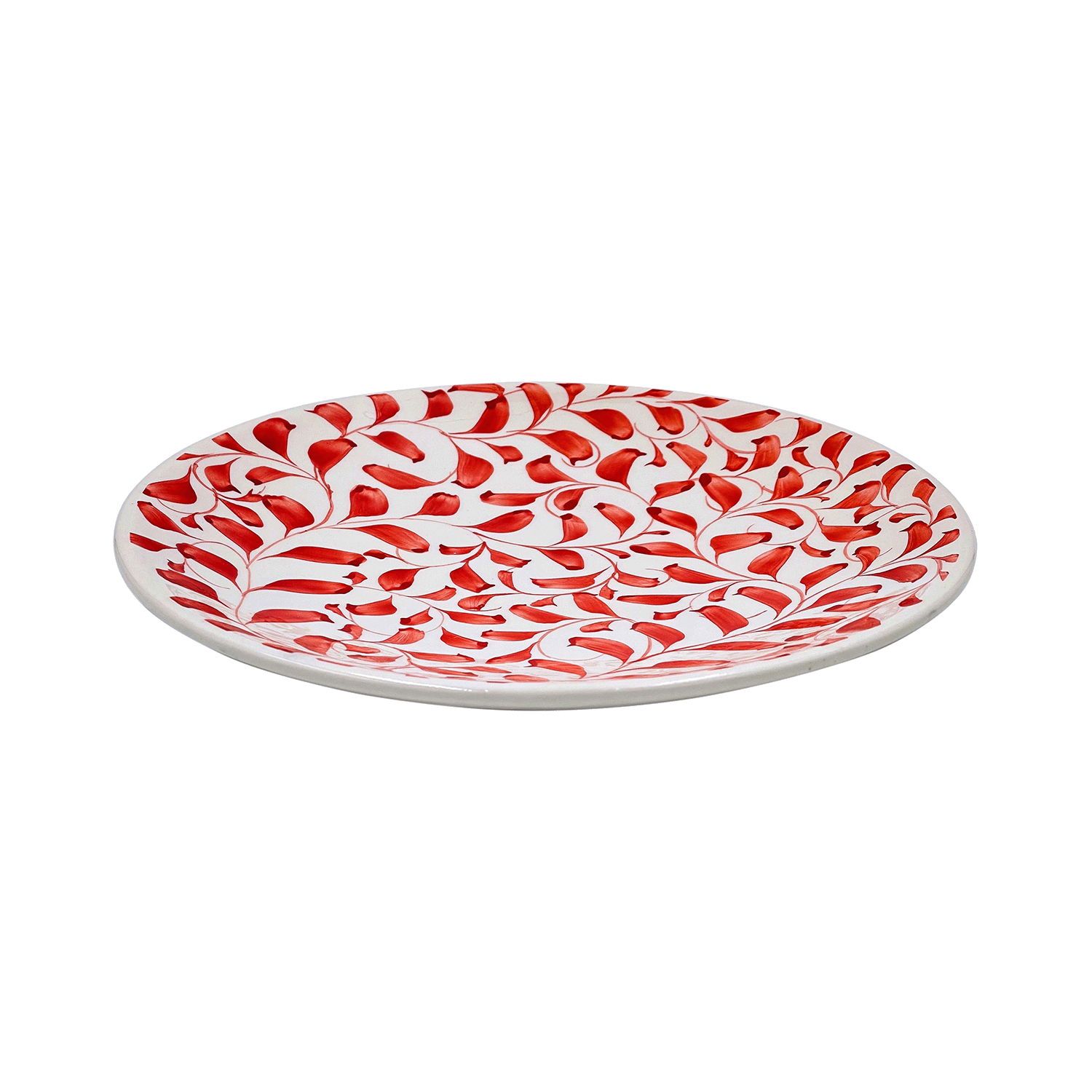 Red Scroll Dinner Plate